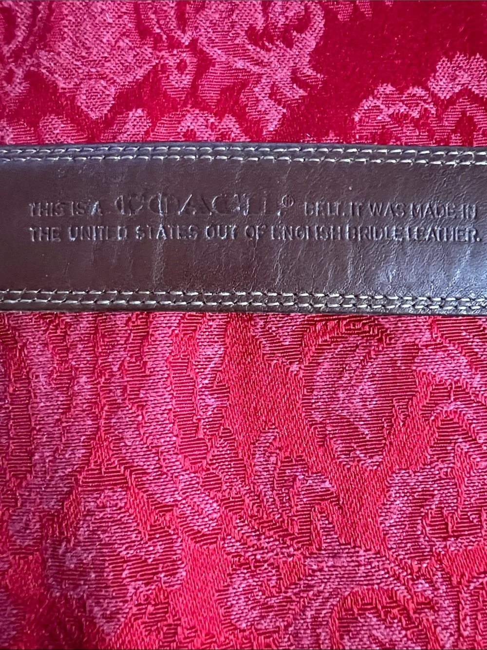 Vintage Coach British Tan English Bridle Leather Belt USA Made Women's Medium Br